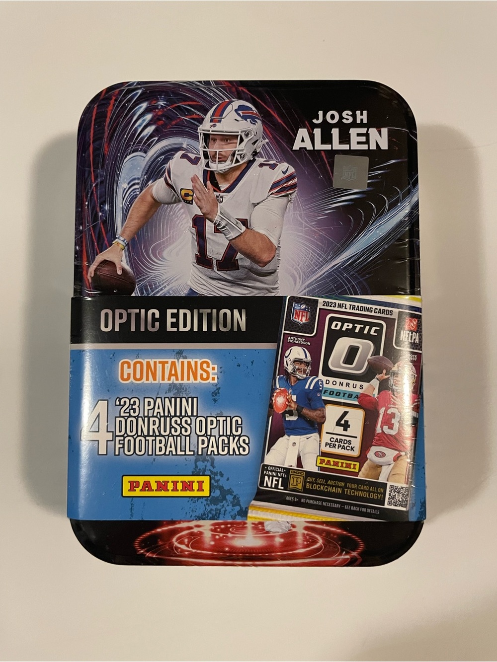 2023 Panini Donruss Optic Josh Allen Football Collectors Tin